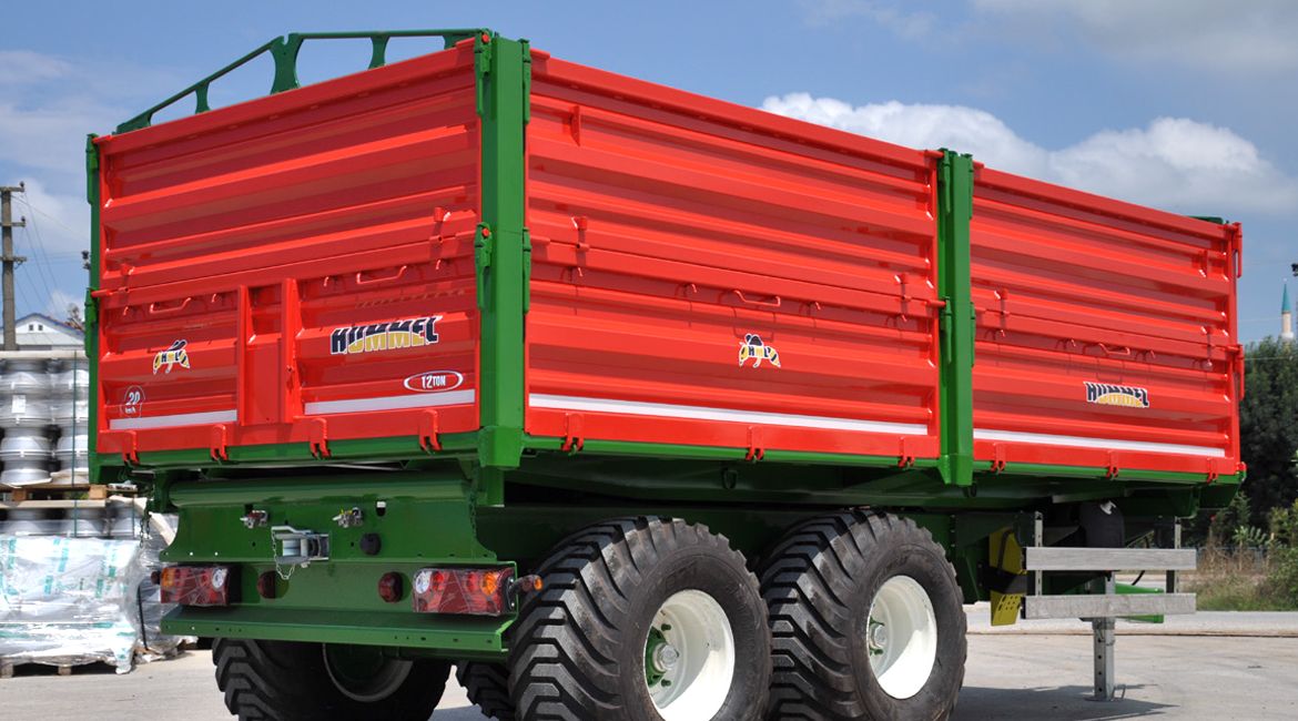 12 Ton İki Dingil Dört Lastik Tandem Üç Yöne Damperli Römork