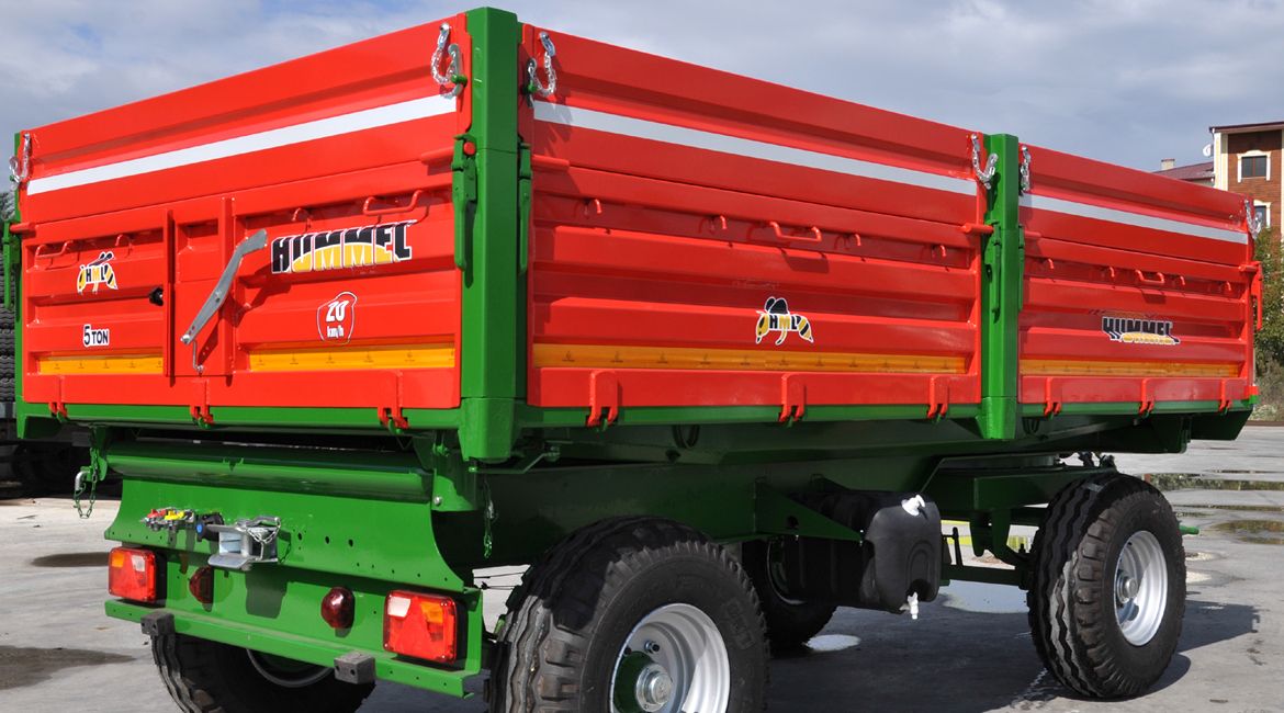 5 Ton İki Dingil Dört Lastik Üç Yöne Damperli Römork