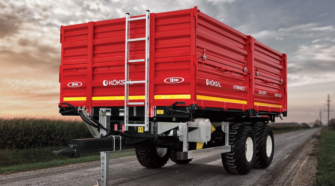 10 Ton İki Dingil Dört Lastik Tandem Üç Yöne Damperli Römork
