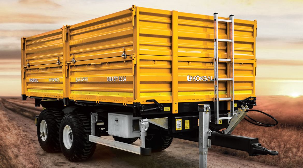8 Ton İki Dingil Dört Lastik Tandem Üç Yöne Damperli Römork
